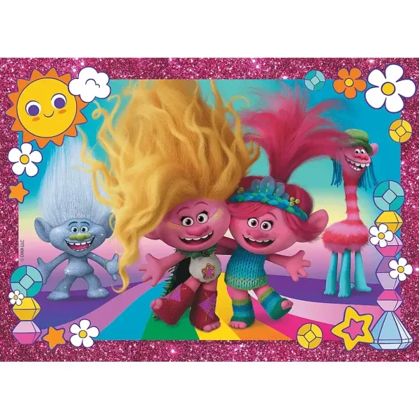 Trolle 100-elementowe puzzle z brokatem - Trefl zdjęcie 2