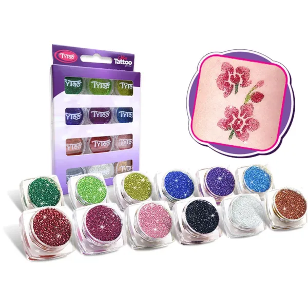 TyToo: Zestaw brokatu w podstawowych kolorach 12x2,5 ml zdjęcie 2