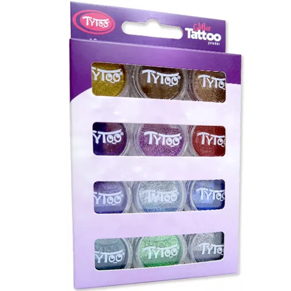 TyToo: Zestaw dodatkowych kolorów pyłków brokatowych 12 x 2,5 ml zdjęcie 1