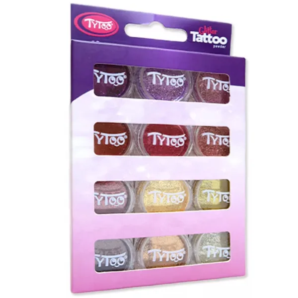 TyToo: Zestaw pyłu brokatowego w ciepłych kolorach 12 x 2,5 ml zdjęcie 1