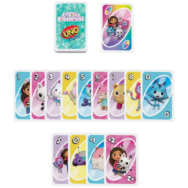 UNO Junior: Domek dla lalek Gabi – gra karciana - Mattel zdjęcie 3