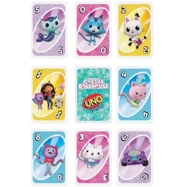 UNO Junior: Domek dla lalek Gabi – gra karciana - Mattel zdjęcie 4