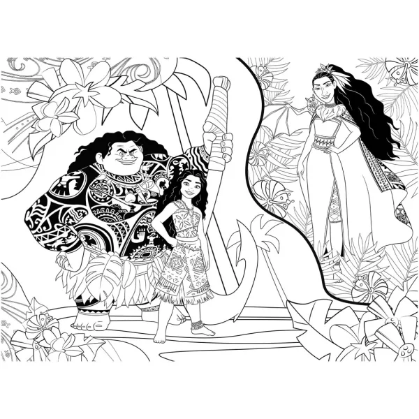 Vaiana 2 w 1, 60-elementowe ekologiczne puzzle i kolorowanka 70x50 cm - Lisciani zdjęcie 3