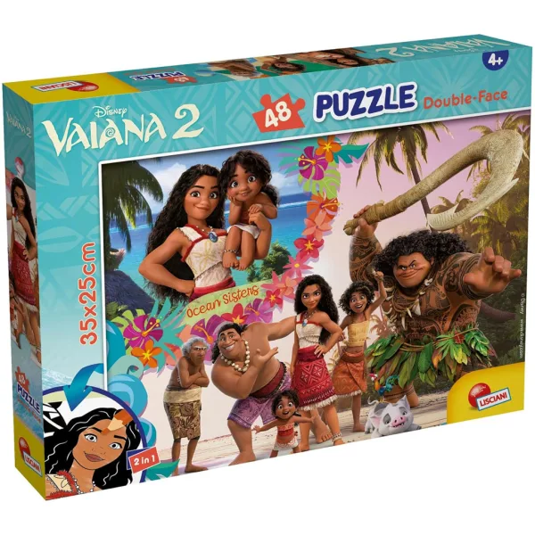Vaiana 2 w 1: puzzle 48 elementów i kolorowanka 35x25 cm - Lisciani zdjęcie 1