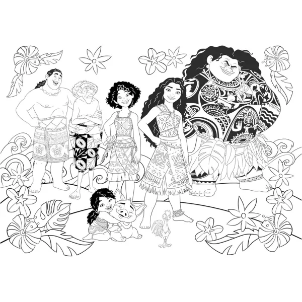 Vaiana 2 w 1: puzzle 48 elementów i kolorowanka 35x25 cm - Lisciani zdjęcie 3