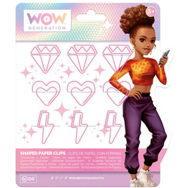 WOW Generation: Różowa spinacz z wesołymi kształtami w różnych wariantach zdjęcie 3