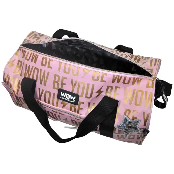WOW Generation: Różowo-złota torba sportowa z naklejkami 43cm zdjęcie 2