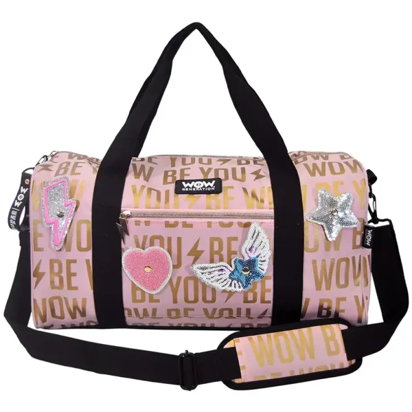 WOW Generation: Różowo-złota torba sportowa z naklejkami 43cm zdjęcie 3