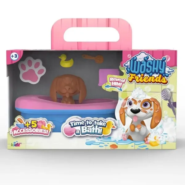 Washy Friends: Kolorowa Niespodzianka – kąpielowy piesek beagle z wanną i akcesoriami zdjęcie 1
