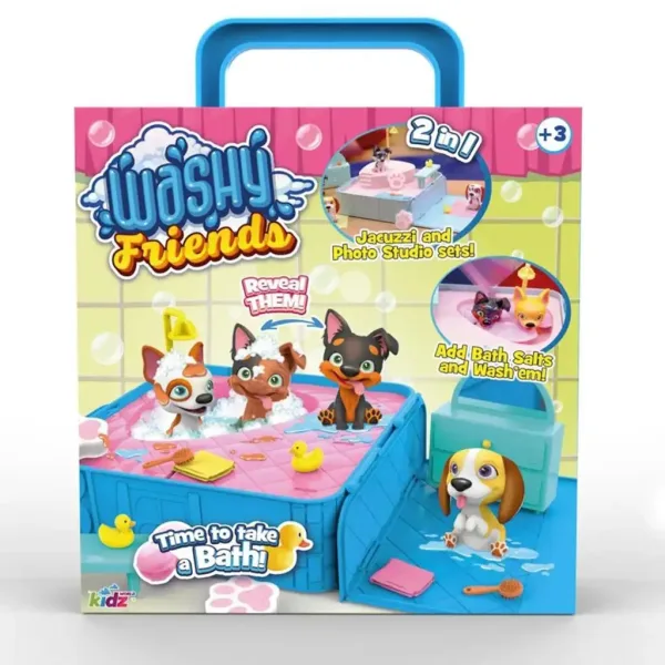 Washy Friends: Odkrywaj Kolory Pluskające 3 figurki piesków z jacuzzi i akcesoriami zdjęcie 1
