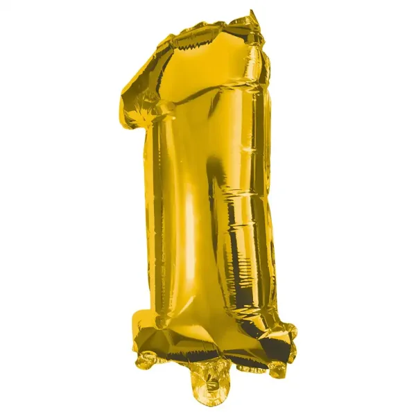 Złoty balon foliowy cyfra 1 – 86 cm zdjęcie 1