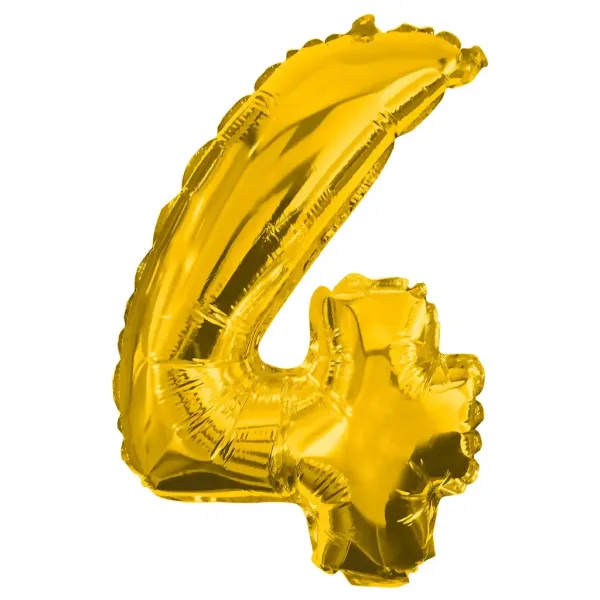 Złoty balon foliowy cyfra 4 – 86 cm zdjęcie 1