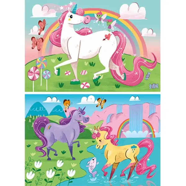 Wierzę w jednorożce Supercolor 2 w 1 puzzle 2x20 elementów - Clementoni zdjęcie 2