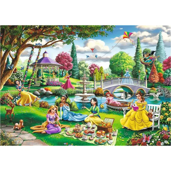 Wiosenny piknik Księżniczek Disneya, puzzle 1000 elementów, Premium Plus Quality - Trefl zdjęcie 2