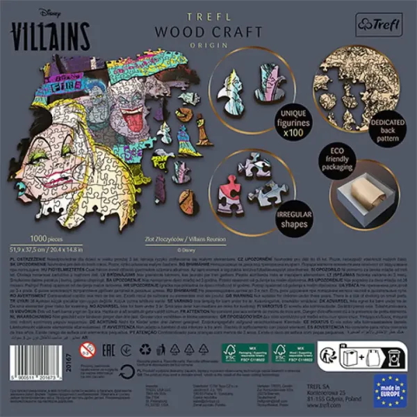 Wood Craft: Disney Złoczyńcy, puzzle 1000 elementów - Trefl zdjęcie 3