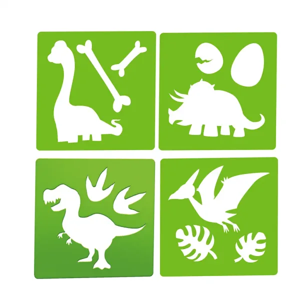 World of Dinosaur: Zestaw kredy chodnikowej z szablonem dinozaura zdjęcie 3