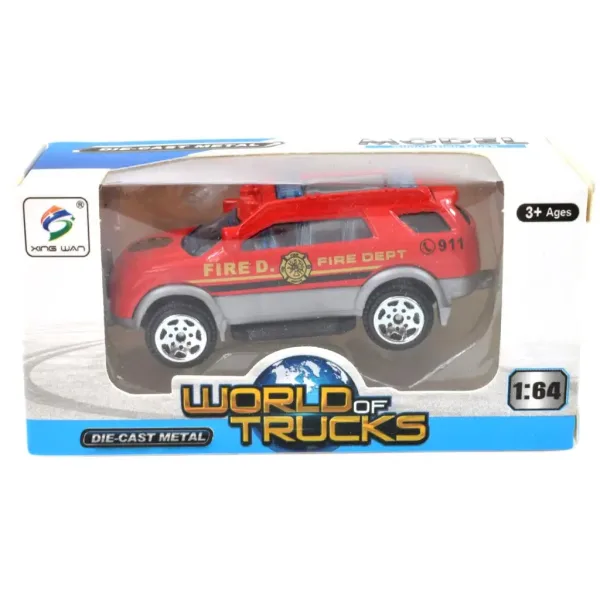 World of Trucks: Samochód strażacki w różnych wersjach, 7 cm zdjęcie 6