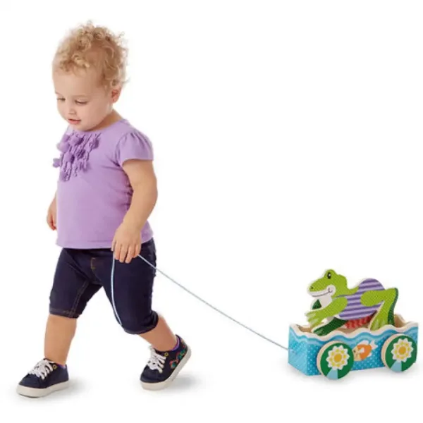 Wyścig żabek – drewniana zabawka do ciągnięcia - Melissa & Doug zdjęcie 3