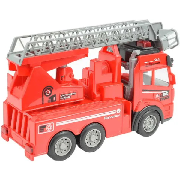 Zdalnie sterowany wóz strażacki z podnośnikiem koszowym, efekty świetlne, skala 1:48, 27 MHz, 20 cm zdjęcie 2