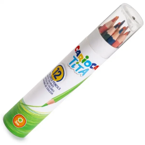 Zestaw 12 kolorowych kredek Tita w tubie - Carioca zdjęcie 1