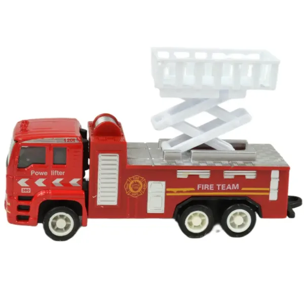 Zestaw 4 metalowych wozów strażackich: Fire Rescue Team zdjęcie 3