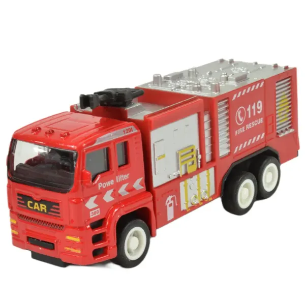 Zestaw 4 metalowych wozów strażackich: Fire Rescue Team zdjęcie 6