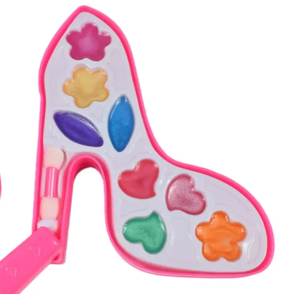 Zestaw Make Up: Paleta do makijażu w kształcie wysokiego obcasa z kremowymi kosmetykami. zdjęcie 4