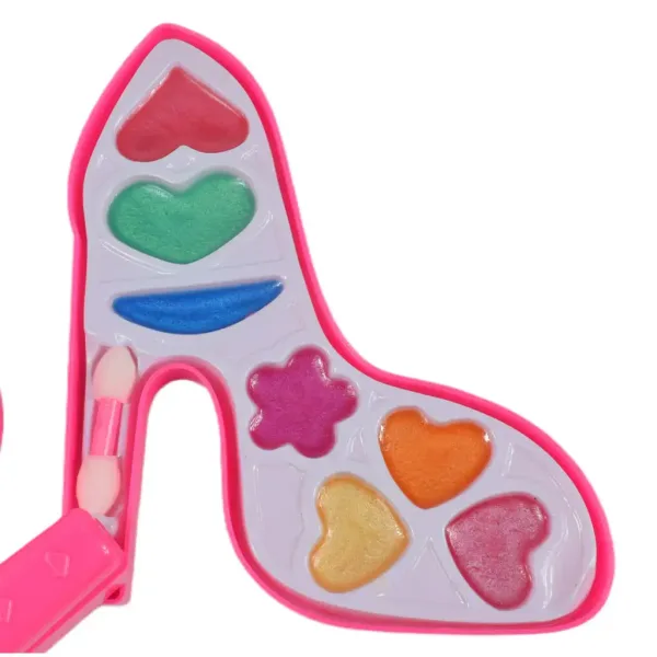 Zestaw Make Up: Paleta do makijażu w kształcie wysokiego obcasa z kremowymi kosmetykami. zdjęcie 5