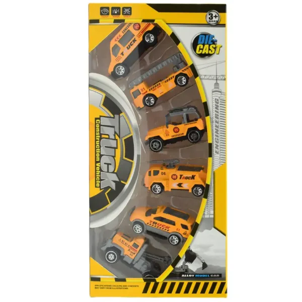 Zestaw Truck Team: 6-częściowy zestaw małych samochodów budowlanych 1/64 zdjęcie 2