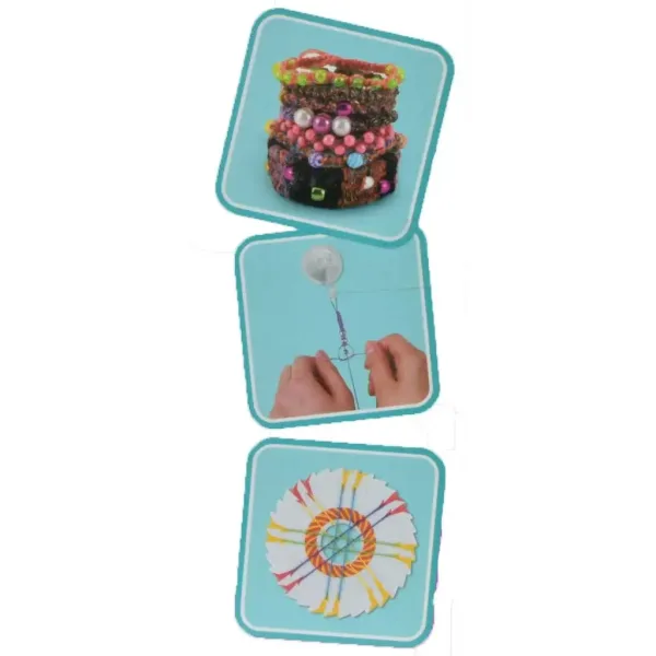 Zestaw do samodzielnego robienia bransoletek z kolorowymi nićmi i koralikami zdjęcie 4