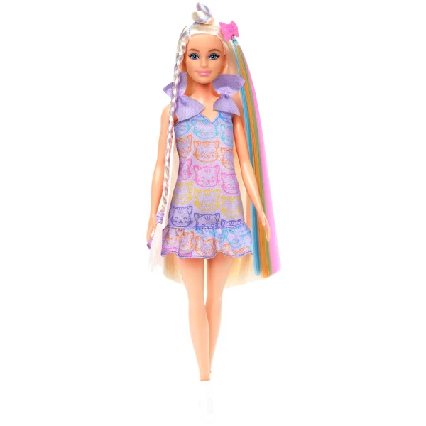 Zestaw do zabawy Barbie w stroju z kotkiem i modnymi pasemkami - Mattel zdjęcie 2