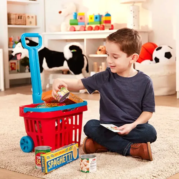 Zestaw do zabawy z wózkiem na zakupy na kółkach - Melissa & Doug zdjęcie 3