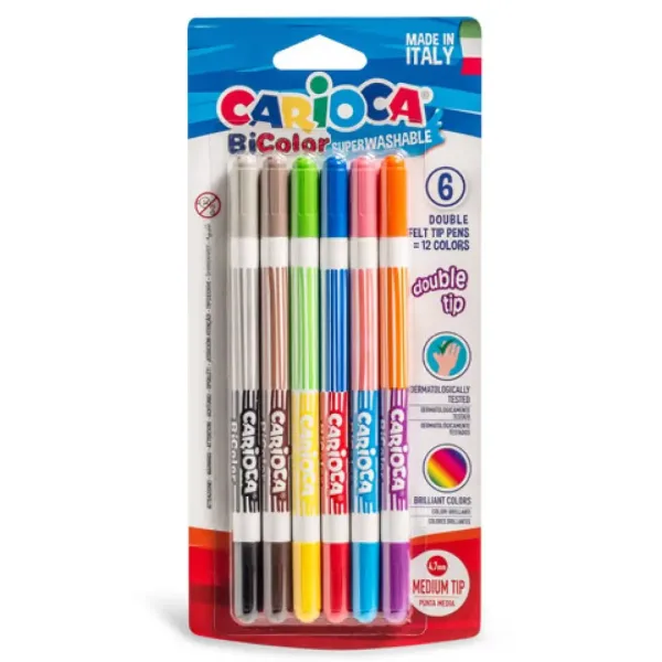 Zestaw dwukolorowych flamasterów 6 sztuk - Carioca zdjęcie 1