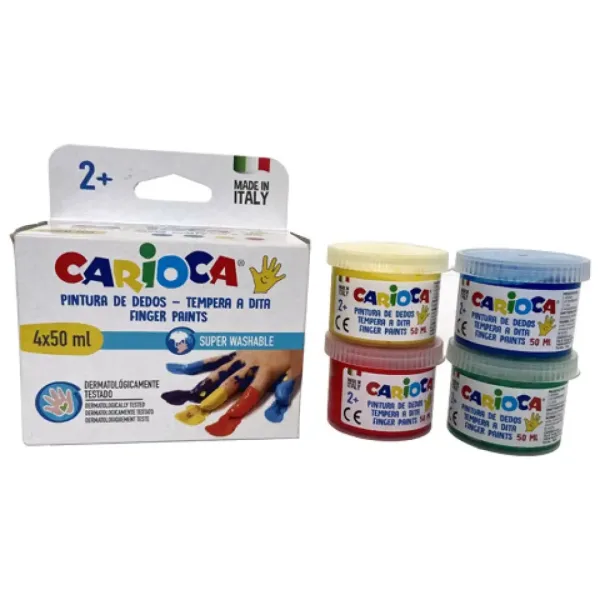Zestaw farb do malowania palcami w różnych kolorach 4x50ml - Carioca zdjęcie 2