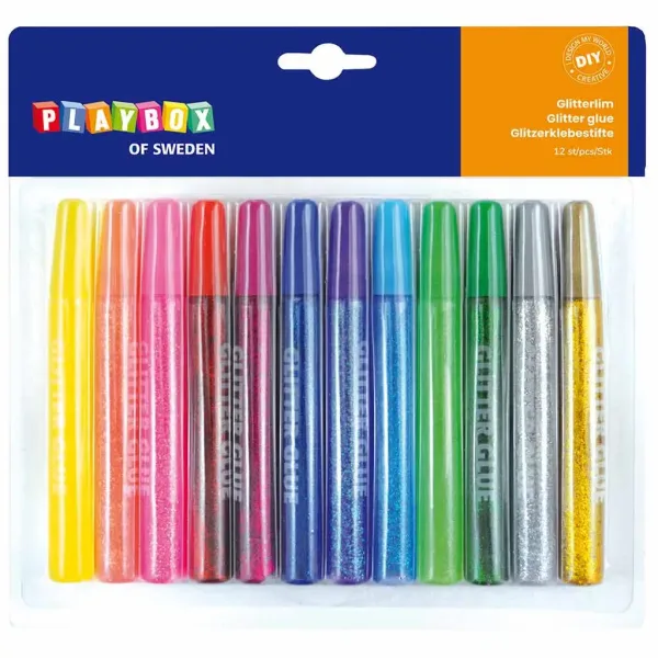 Zestaw klejów brokatowych w różnych kolorach 12x13ml zdjęcie 1