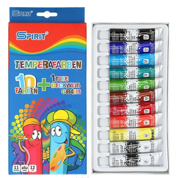 Zestaw kolorowych farb temperowych 11x12ml zdjęcie 1