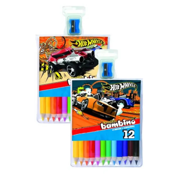 Zestaw kolorowych kredek Hot Wheels, 12 sztuk zdjęcie 1