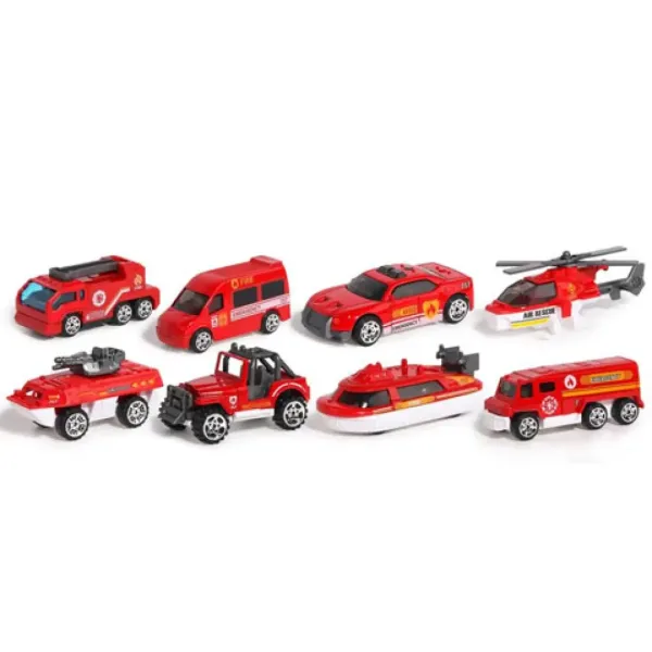 Zestaw małych wozów strażackich X-Fireproof 8 sztuk zdjęcie 2