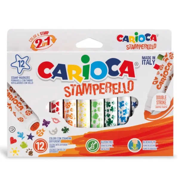 Zestaw flamastrów ze stemplami 12 sztuk - Carioca zdjęcie 2