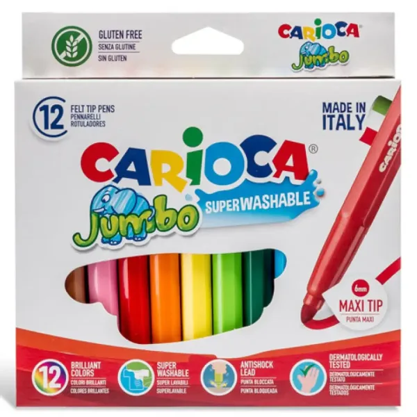 Zestaw markerów Jumbo 12 sztuk - Carioca zdjęcie 2