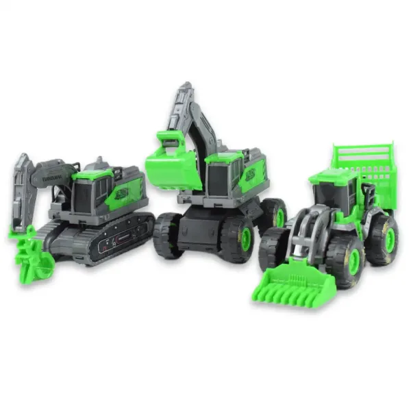 Zestaw maszyn roboczych Simulation Vehicle 3 sztuki z zabłoconymi kołami zdjęcie 5