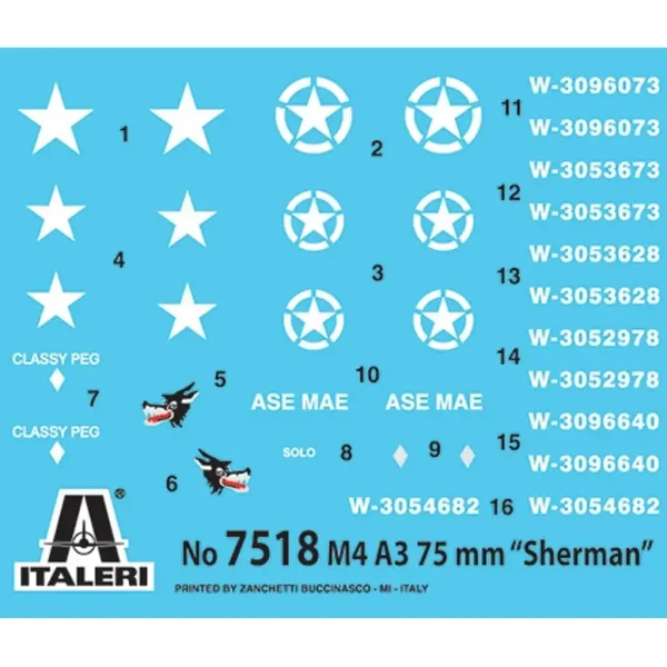 Zestaw modelarski Italeri 1/72 M4A3 75mm Sherman tank, 2 sztuki zdjęcie 2