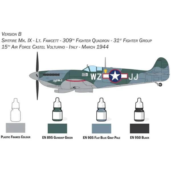 Zestaw modelarski samolotu Italeri 1/72 Spitfire Mk. IX zdjęcie 4