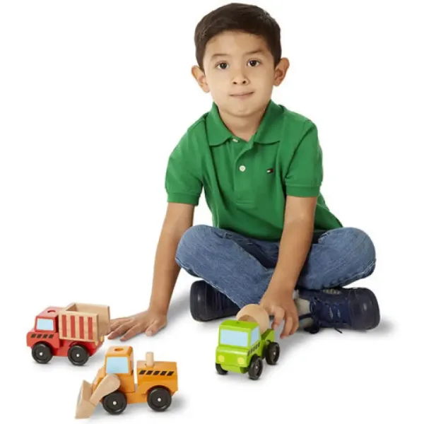 Zestaw pojazdów budowlanych z drewna - Melissa & Doug zdjęcie 3