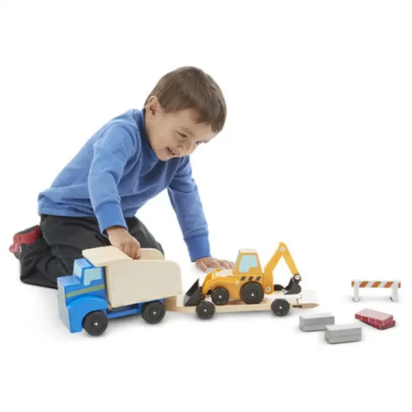 Zestaw pojazdów drewnianych maszyn budowlanych - Melissa & Doug zdjęcie 3