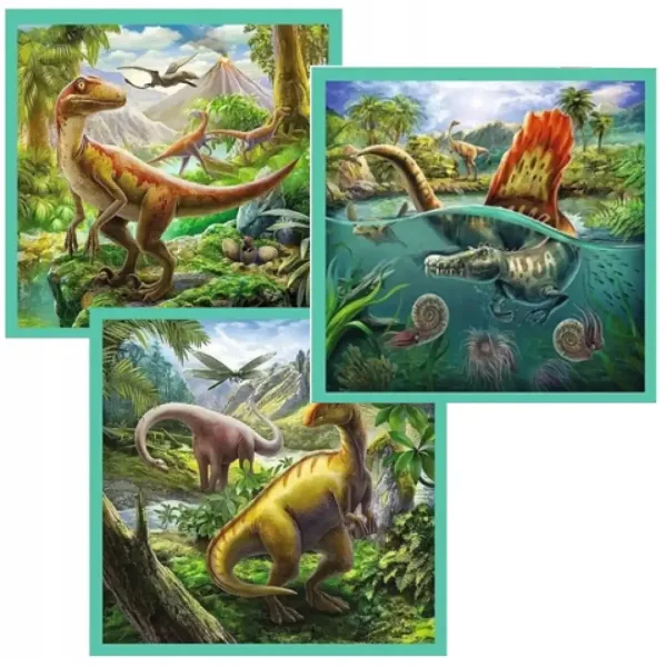 Zestaw puzzli 3 w 1 z dinozaurami - Trefl zdjęcie 2