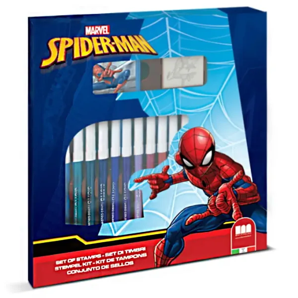 Zestaw stempli z motywem Spider-Mana 18 szt. z markerami - Multiprint zdjęcie 1