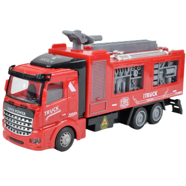 Zestaw wozów strażackich 3 sztuki z napędem mechanicznym. zdjęcie 2