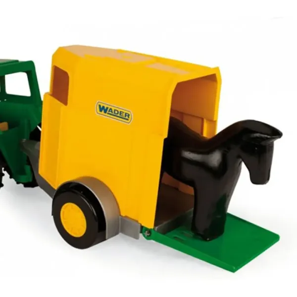 Zielony traktor z przyczepą konną 38cm - Wader zdjęcie 4