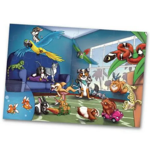 Zwierzęca impreza 48-elementowe puzzle podłogowe 60x90cm zdjęcie 3